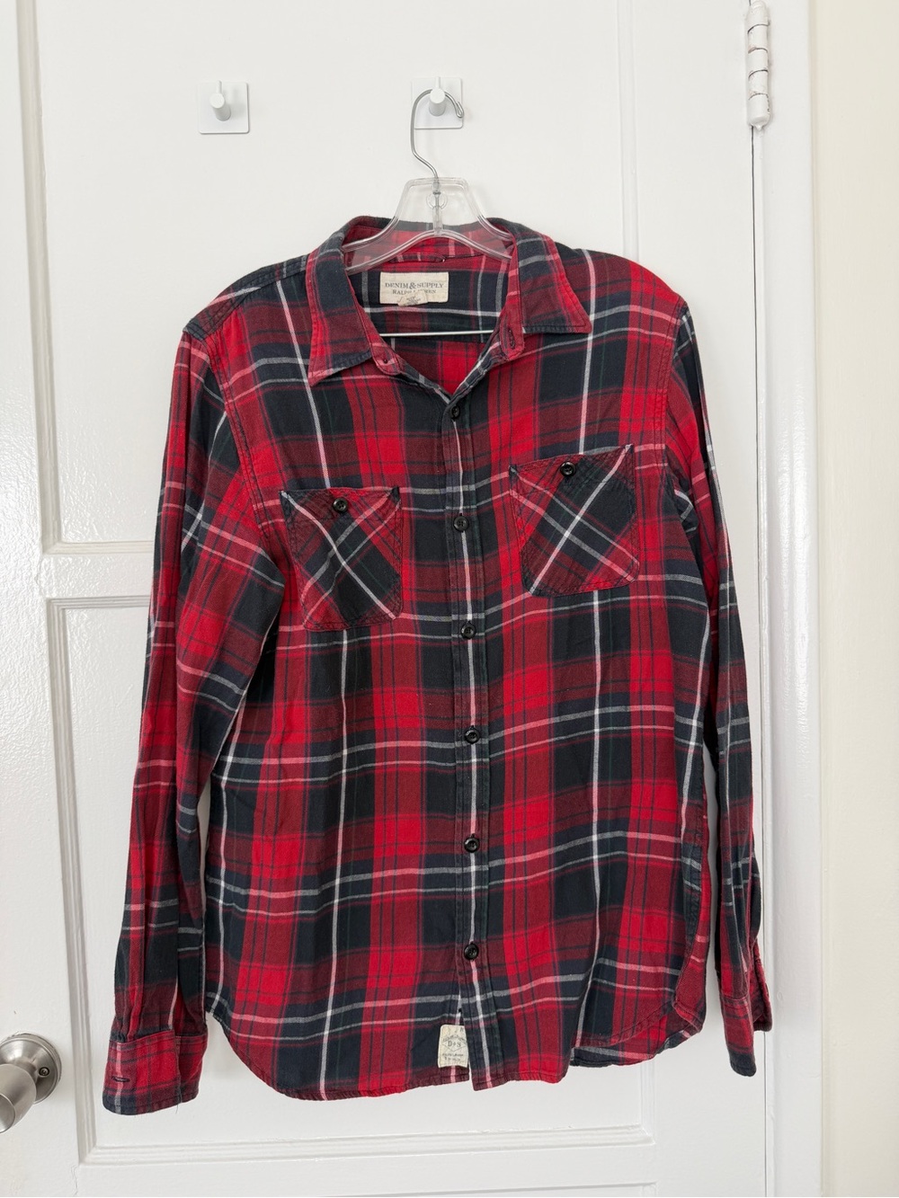 Denim & Supply Ralph Lauren Plaid Flannel Shirt Red Black Men’s Large